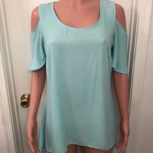 PETER NYGARD WOMEN AQUA BLOUSE TOP